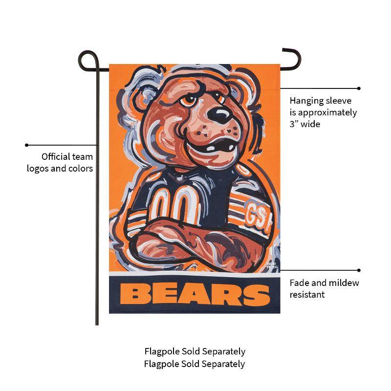 Chicago Bears Double-Sided Suede Garden Flag with Mascot Artwork