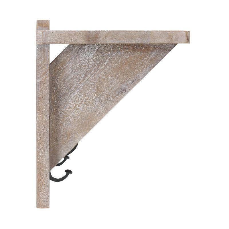 Castleton 40" Driftwood Mango Wood Coat Rack with Shelf