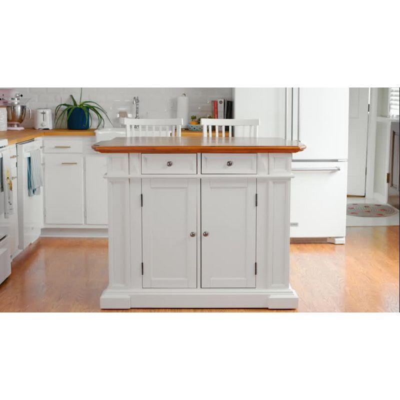 Natural Hardwood Rectangular Kitchen Cart with Adjustable Storage