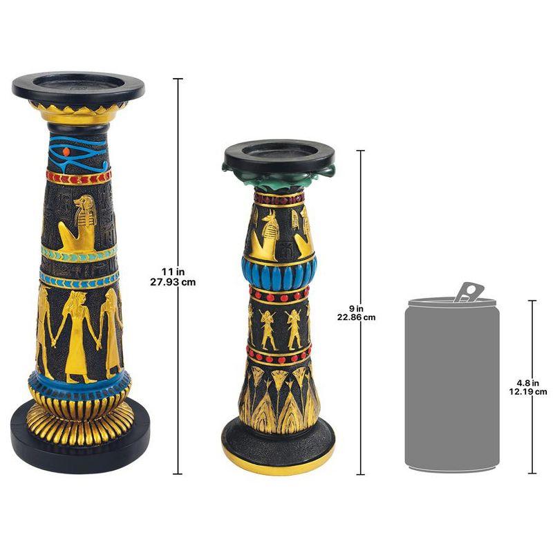 Temple Of Luxor Candleholders 11'' H Resin Tabletop Candlestick