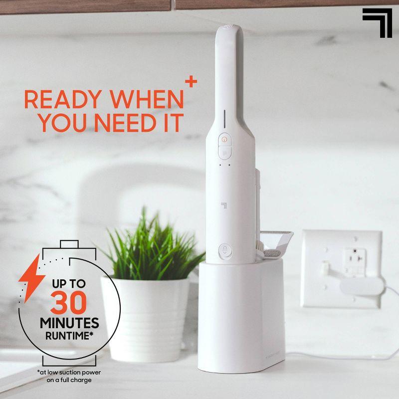 Sharper Image Handheld Vacuum with High-Speed 120W Brushless Motor, Cordless White: Portable, Bagless, HEPA Filter, Multi-Surface