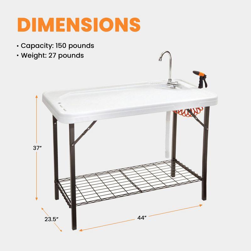 Deluxe Outdoor Fish & Game Cleaning Station with Faucet and Shelf, 49"