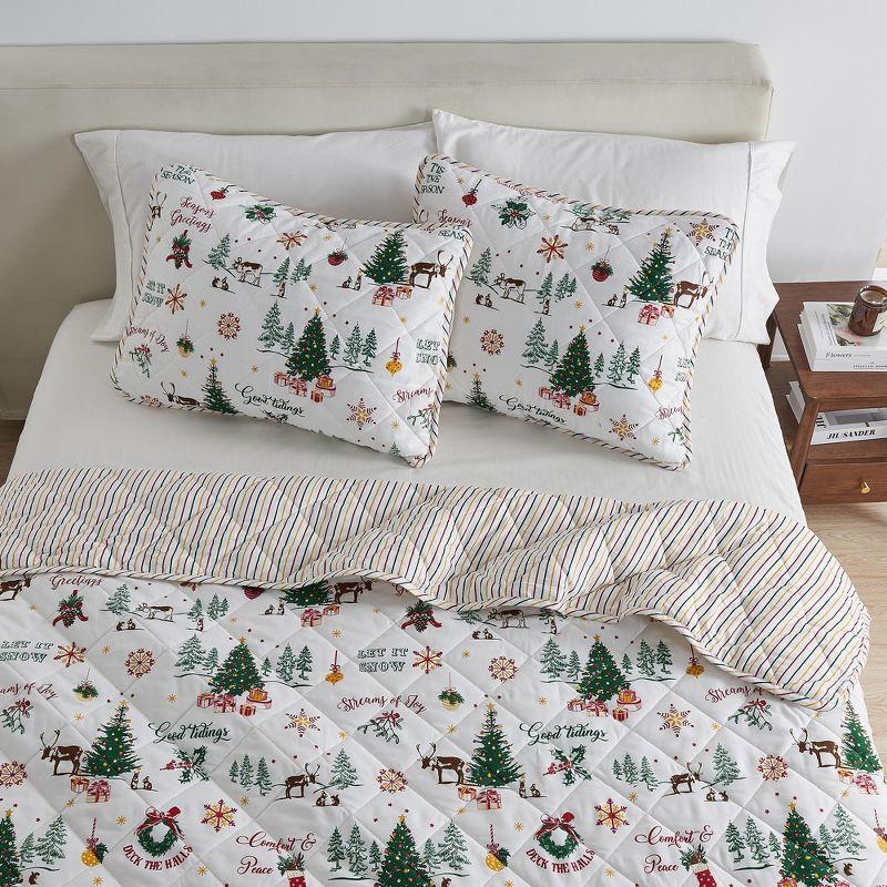 Cheerful Holiday Reversible Quilt Set with Shams - Great Bay Home