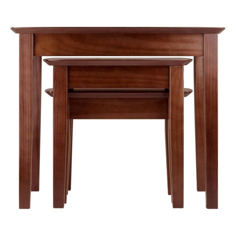 3pc Bradley Nesting Table Set - Antique Walnut - Winsome: Wood Frame, Living Room Accent Tables