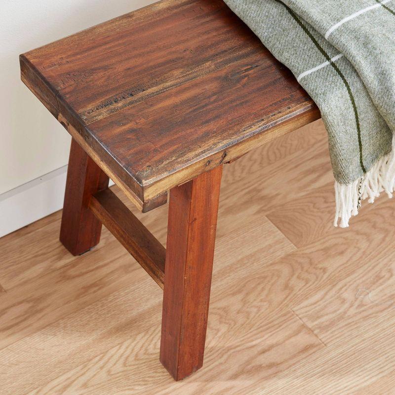 Croll Brown Wood Handmade Natural Bench 44" x 14" x 19"