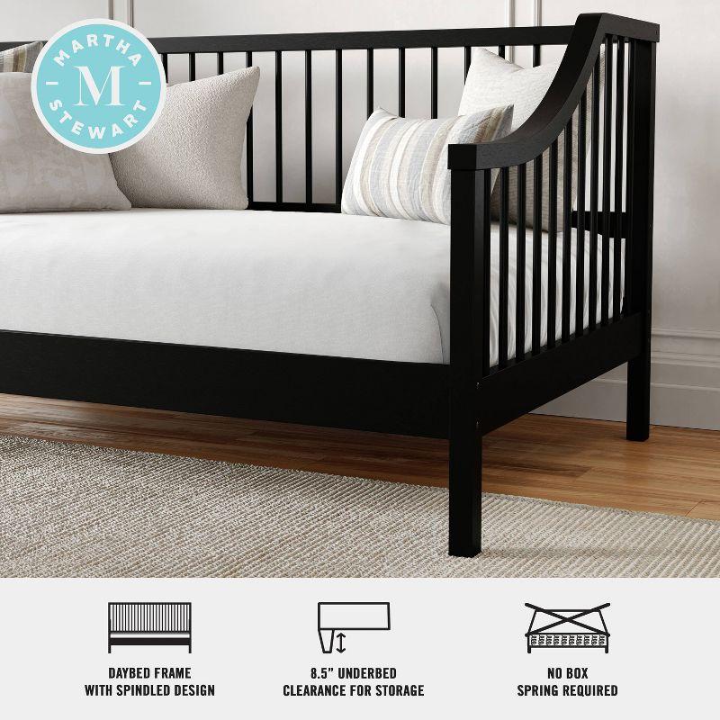 Martha Stewart Martha Stewart Neely Wooden Platform Daybed With Spindles And Wood Slat Foundation