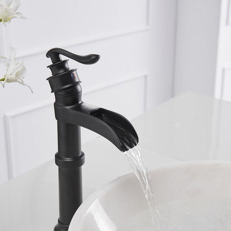 BWE Waterfall Single Hole Single-Handle Vessel Bathroom Faucet With Pop-up Drain Assembly