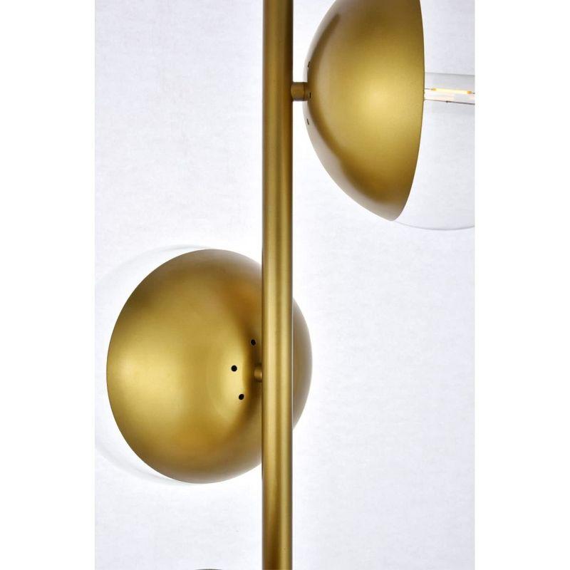 Elegant Lighting Eclipse 3 Lights Brass Floor Lamp With Clear Glass