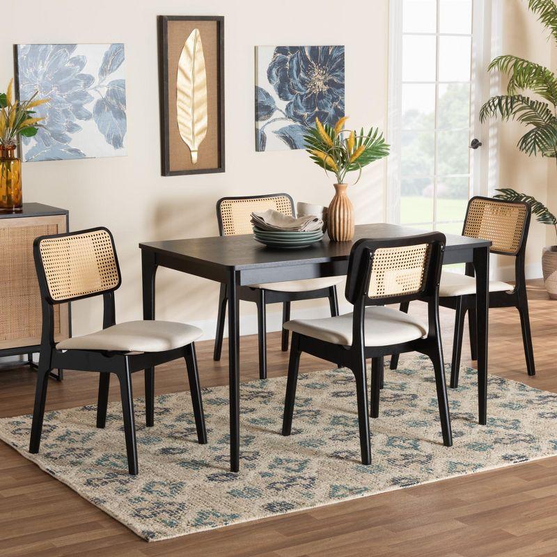 Baxton Studio Dannon Mid-Century Modern Wood 5-Piece Dining Set