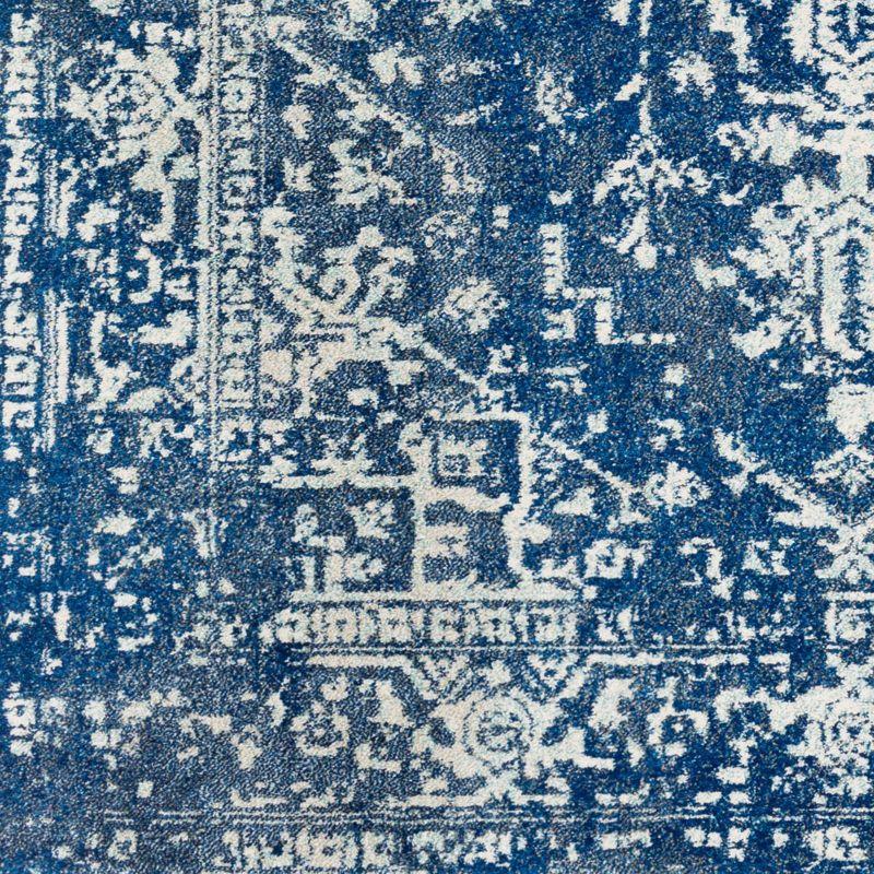 Livabliss 7'10"x10'3" Worsham Traditional Rug Dark Blue: Stain & Fade-Resistant, Medium Pile, Indoor Use