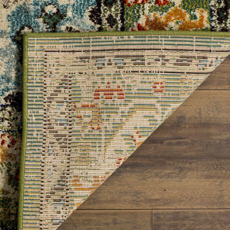 Monaco MNC243 Power Loomed Indoor Area Rug - Forest Green/Light Blue - 5'1"x7'7" - Safavieh