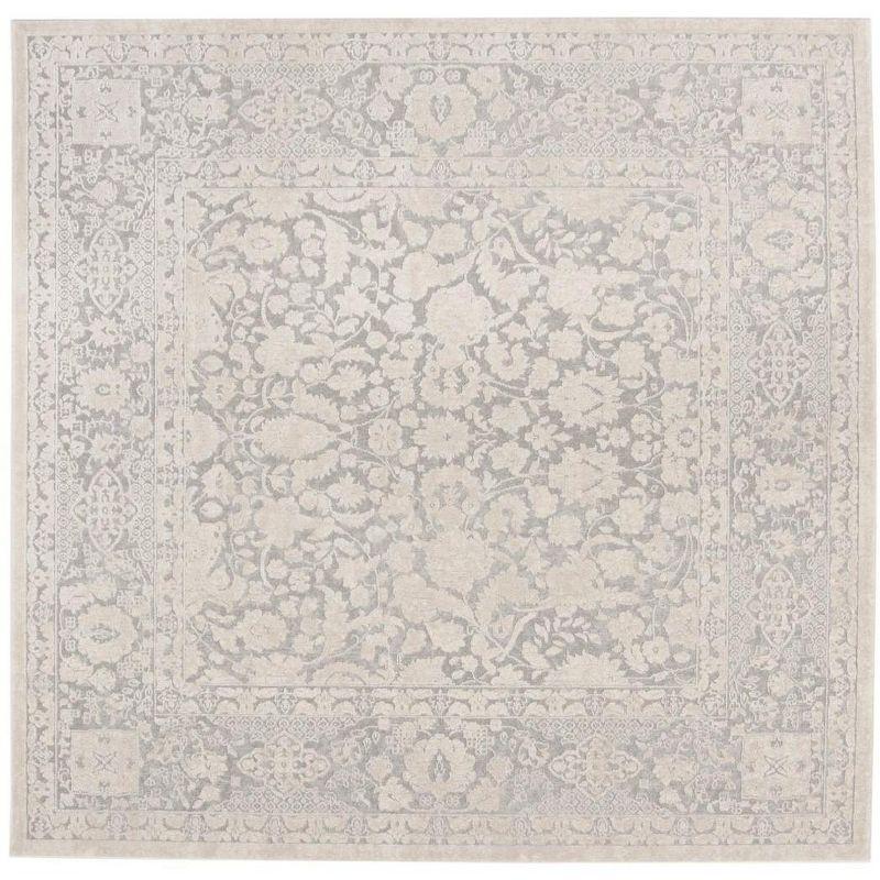 Reflection RFT667 Power Loomed Indoor Area Rug - Light Grey/Cream - 6'7"x6'7" - Safavieh.