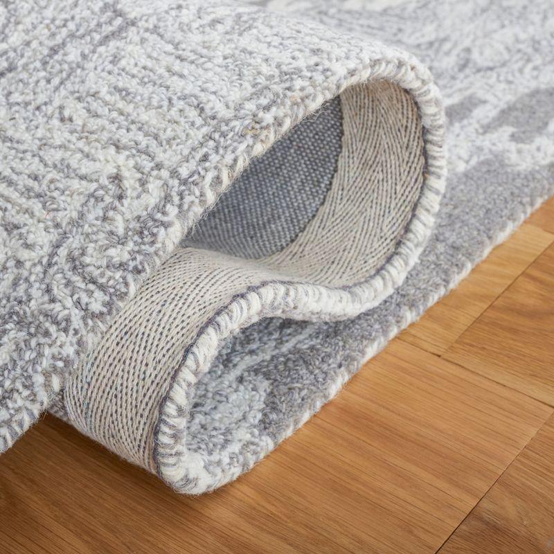 Ikat IKT652 Hand Tufted Area Rug - Grey/Ivory - 6'x6' - Safavieh.