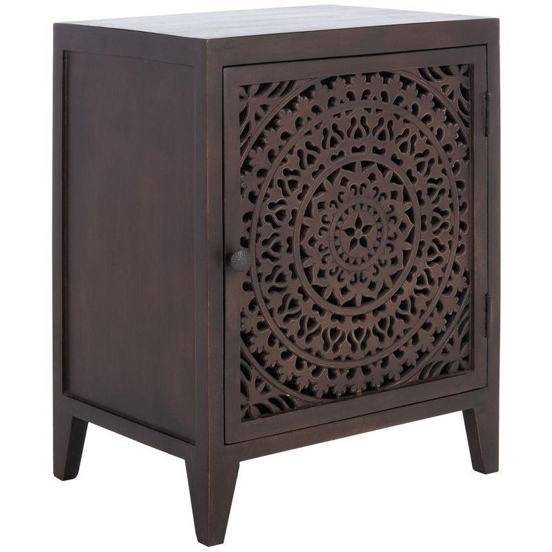 Thea 1 Door Carved Nightstand  - Safavieh