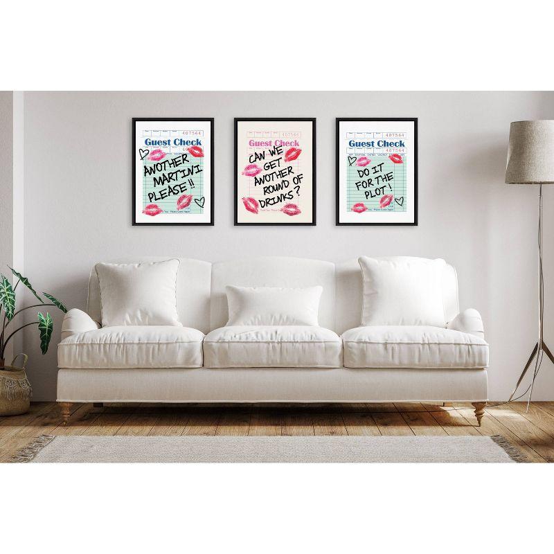 Kate & Laurel All Things Decor 18"x24" Do It For The Plot Guest Check Framed Canvas by Alli Standefer Black