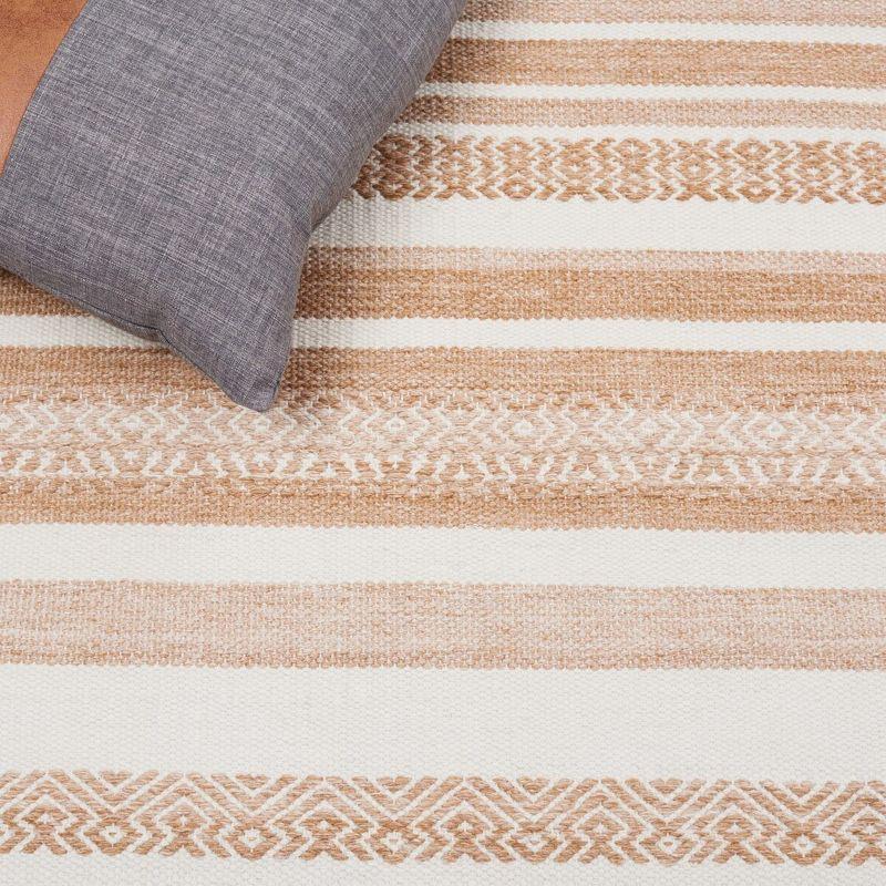 Striped Kilim STK428 Hand Woven Area Rug - Beige/Ivory - 4'x6' - Safavieh.