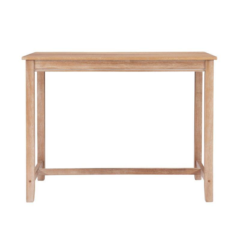 3pc Claridge Backless Stools Counter Height Dining Set Natural - Linon: Rustic Acacia Wood, Linen Upholstery