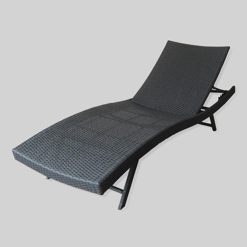 Kauai 2pc Wicker Chaise Lounge Set - Gray - Christopher Knight Home: Patio Furniture, Weather-Resistant Iron Frame