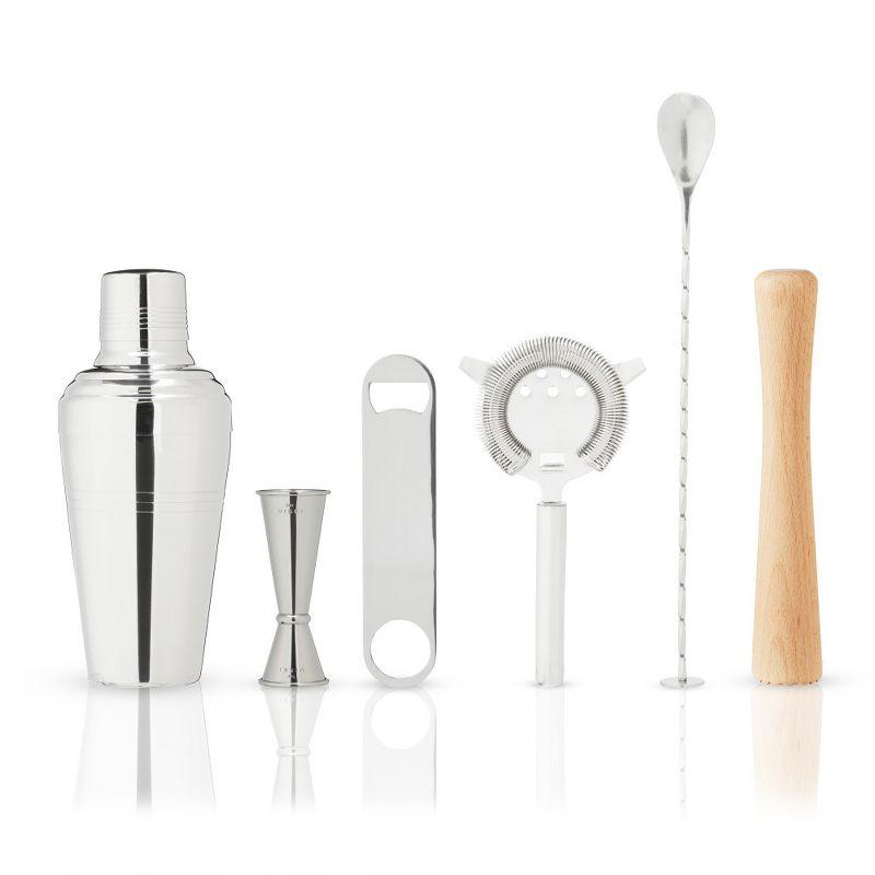 Viski 7-Piece Stainless Steel Travel Bar Barware Set