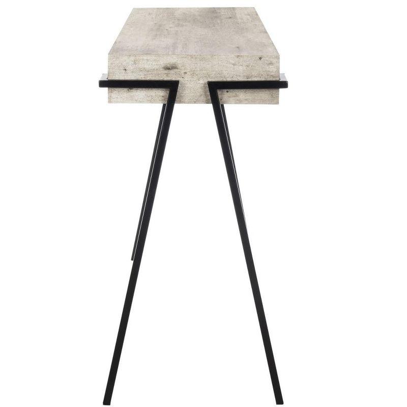 Jett Console Table - Light Grey Faux Concrete/Black - Safavieh