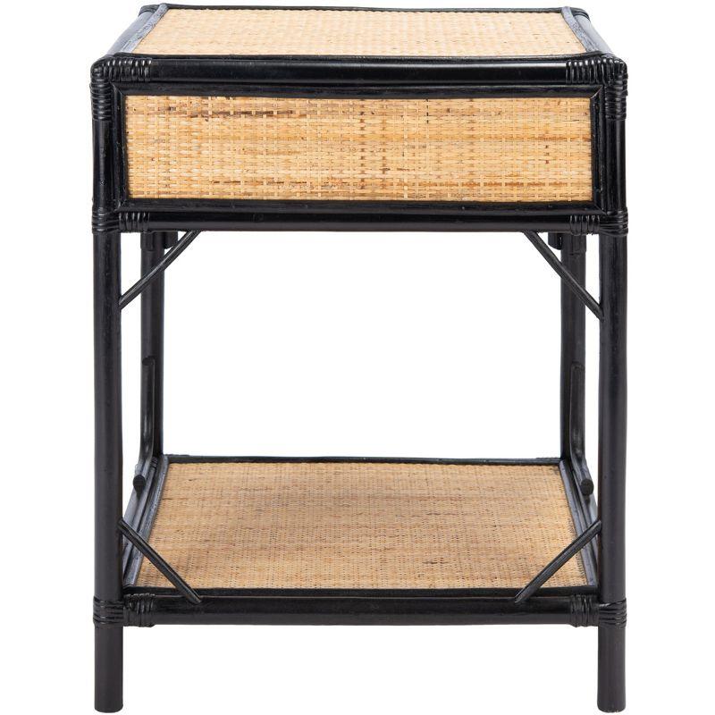 Roya 1 Drawer 1 Shelf Nightstand - NST4005 - Black/Natural - Safavieh