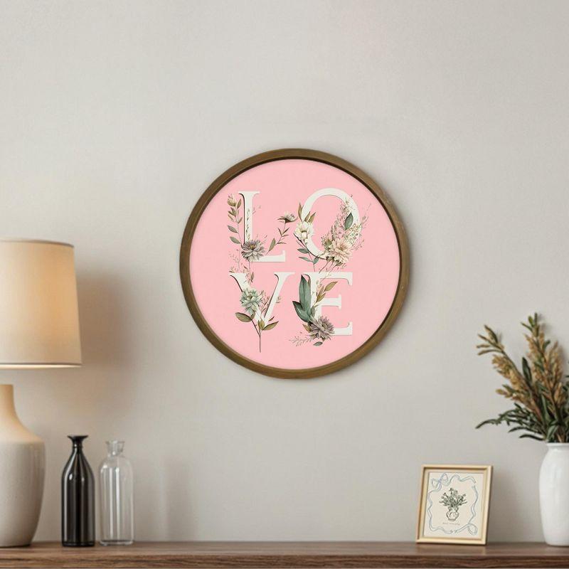 Creative Products Love Botanical 20 x 20 Round Brown Framed Print