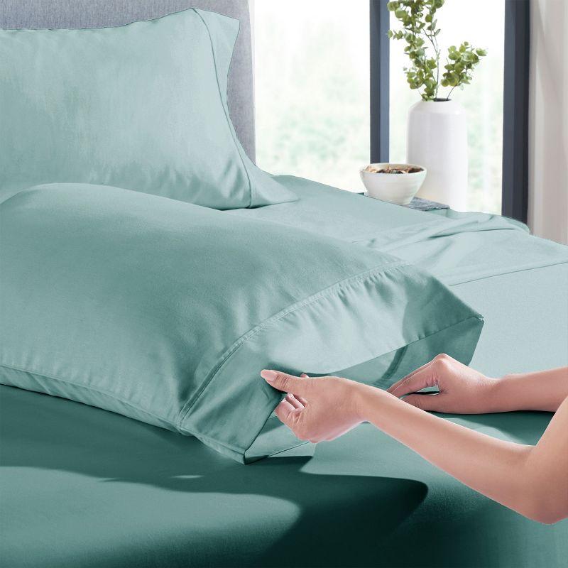 400 Thread Count Pillowcases, 100% Cotton Sateen, Soft & Cooling by California Design Den - Teal, Standard/Queen Pillowcases