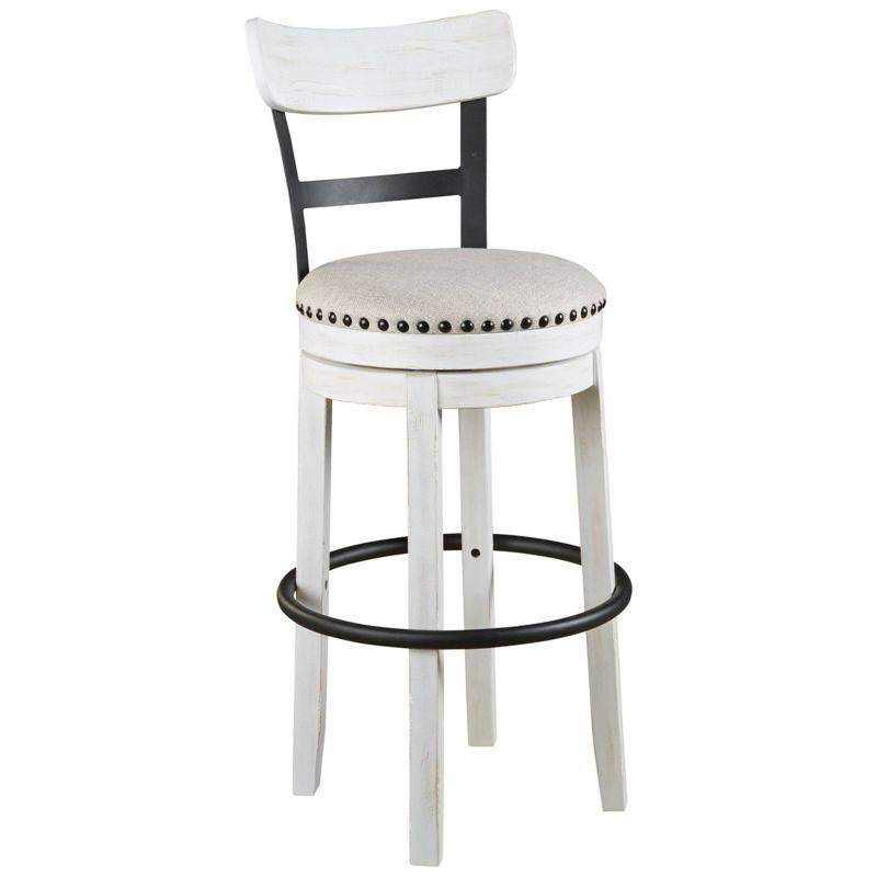 Gracie Oaks Design by Ashley Valebeck Modern Swivel Counter Height Barstool, Whitewash