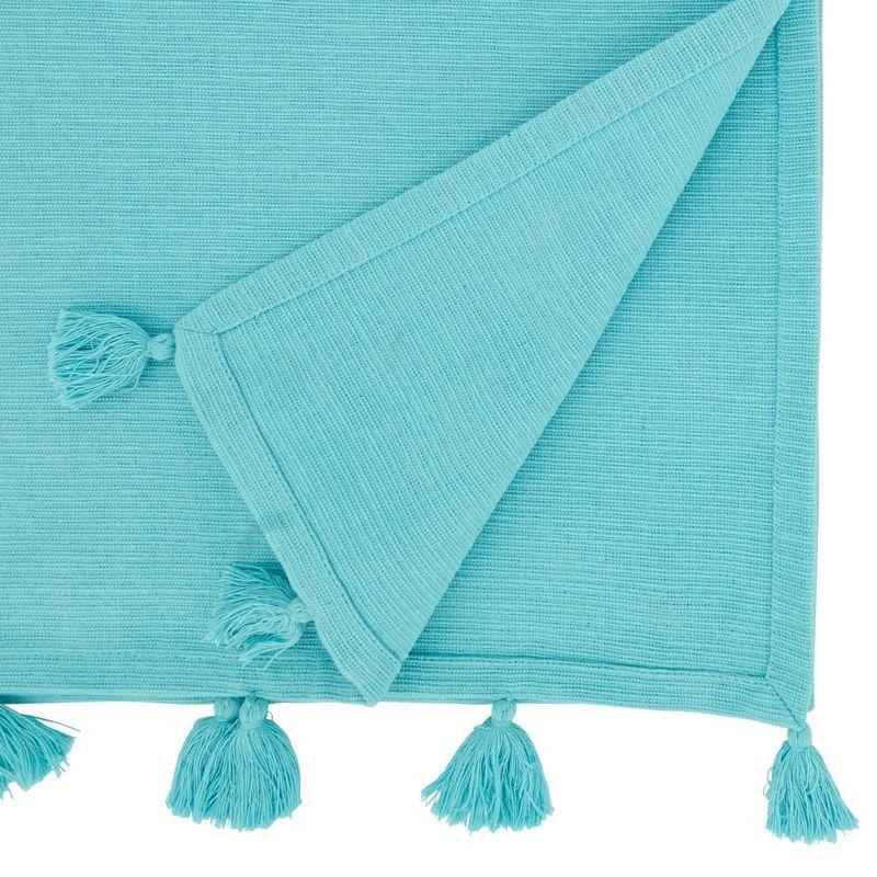 Saro Minimalist Luxe Tassel Table Runner