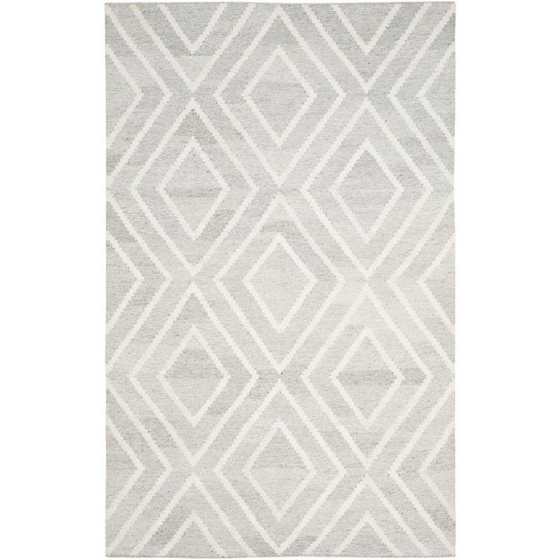 Nomadic Ivory Wool 5' x 8' Handwoven Kilim Area Rug