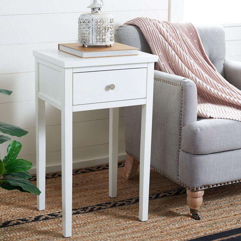 Abel Nightstand with Storage Drawers - White - Safavieh.