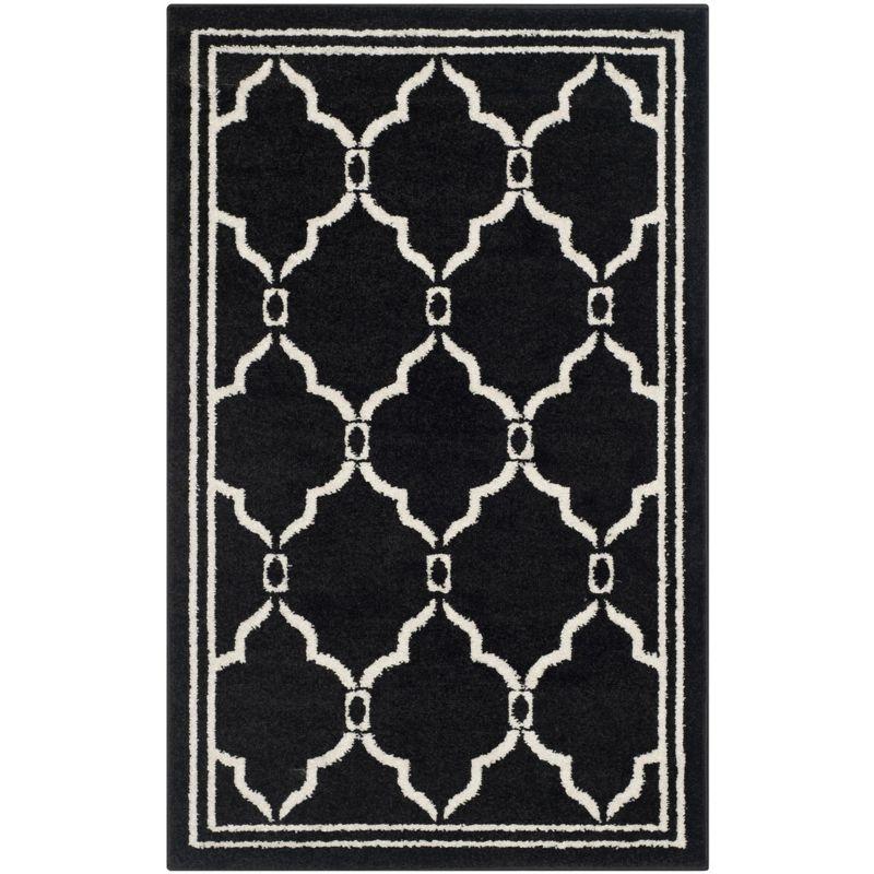 Amherst AMT414 Power Loomed Indoor Accent Rug - Anthracite/Ivory - 2'6"x4' - Safavieh