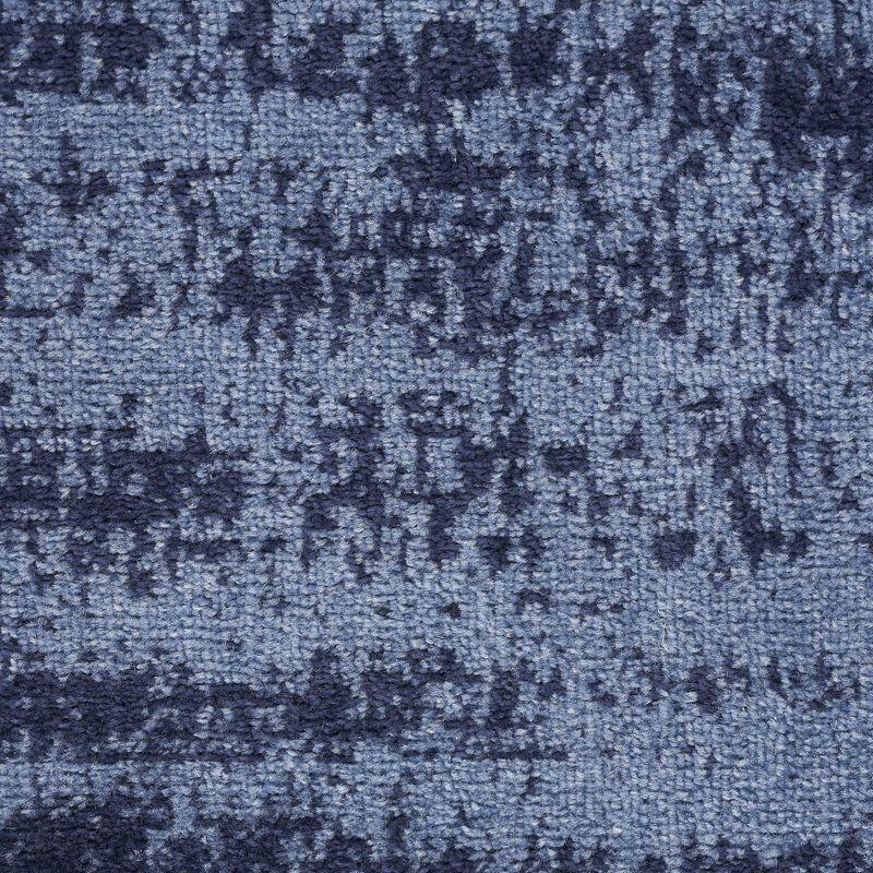 Nourison Essentials Abstract Low Pile Indoor Outdoor Area Rug 5' x 7' Denim