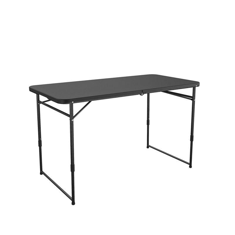 COSCO 24" x 48" Adjustable Height Folding Resin Utility Table, Black