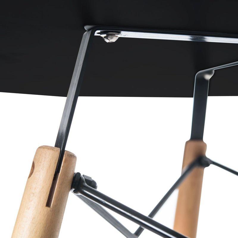 LeisureMod Dover Round Dining Table with Eiffel Base, Modern Design for Kitchens and Dining Rooms