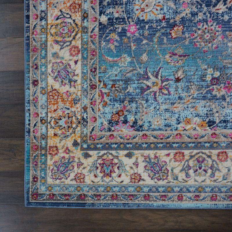 Nourison Vintage Kashan VKA01 Blue/Ivory/Orange Indoor Area Rug - 2' x 4'