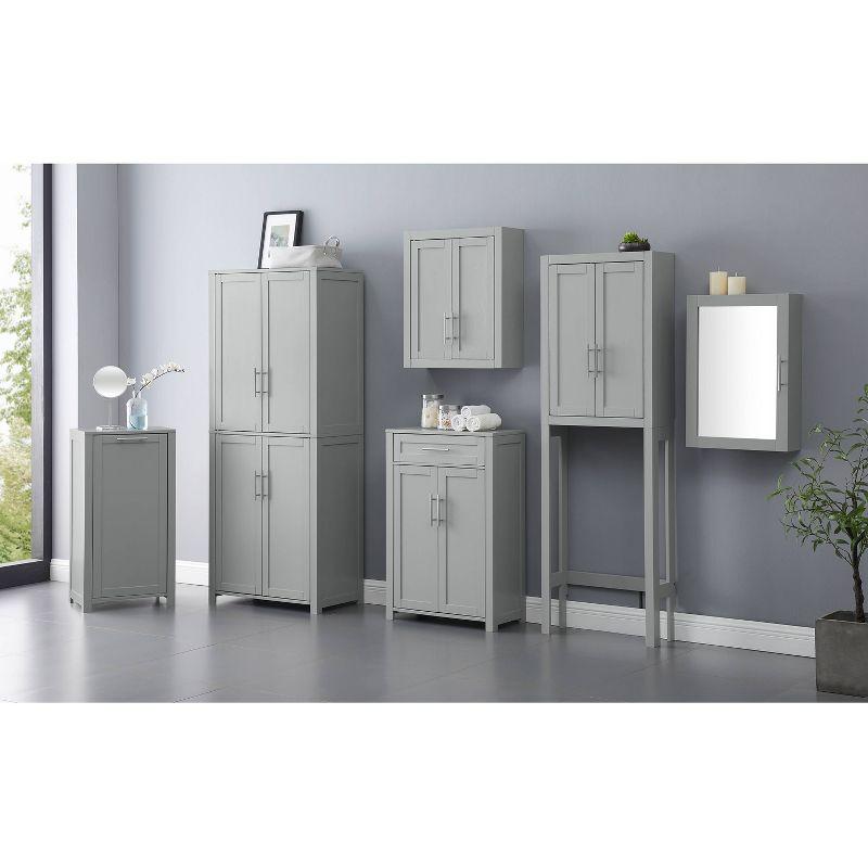 Savannah Tall Pantry Gray - Crosley: Shaker-Style Doors, Adjustable Shelves, Kitchen Storage