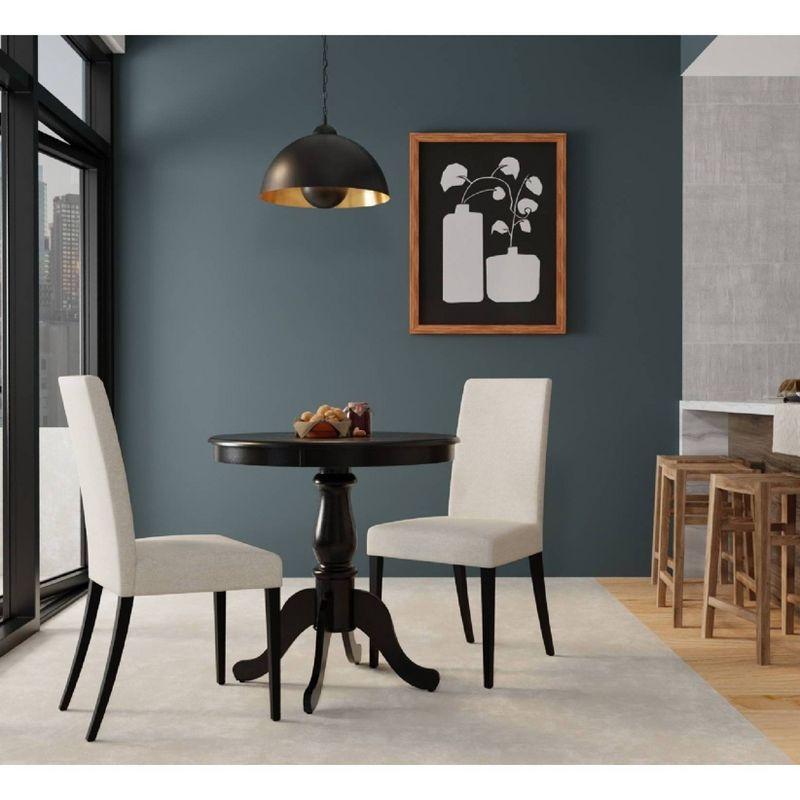 Carolina Living 30" Salem Round Pedestal Dining Table Black: Rubberwood, MDF, Non-Extension