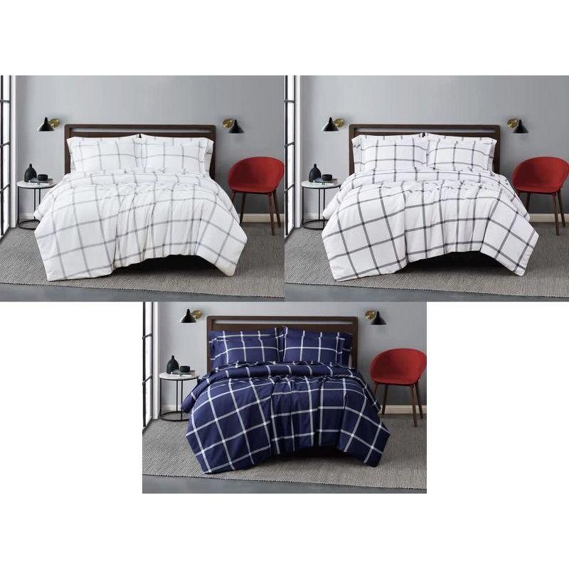 Printed Windowpane Duvet Cover Set - Truly Soft