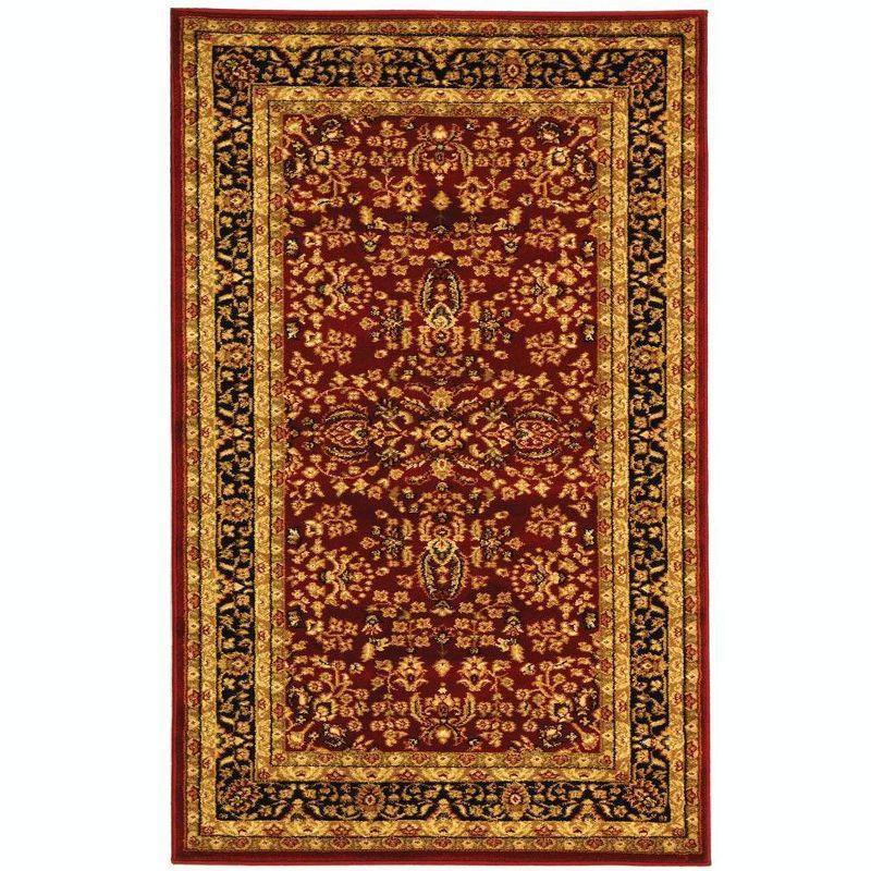 Red and Black Synthetic Traditional 4' x 6' Area Rug