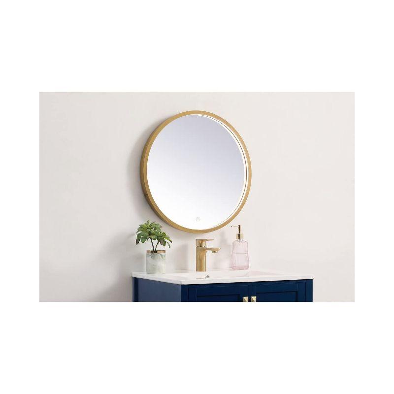 Elegant Lighting Pier 21 inch LED Mirror with Adjustable Color Temperature 3000K/4200K/6400K in Brass