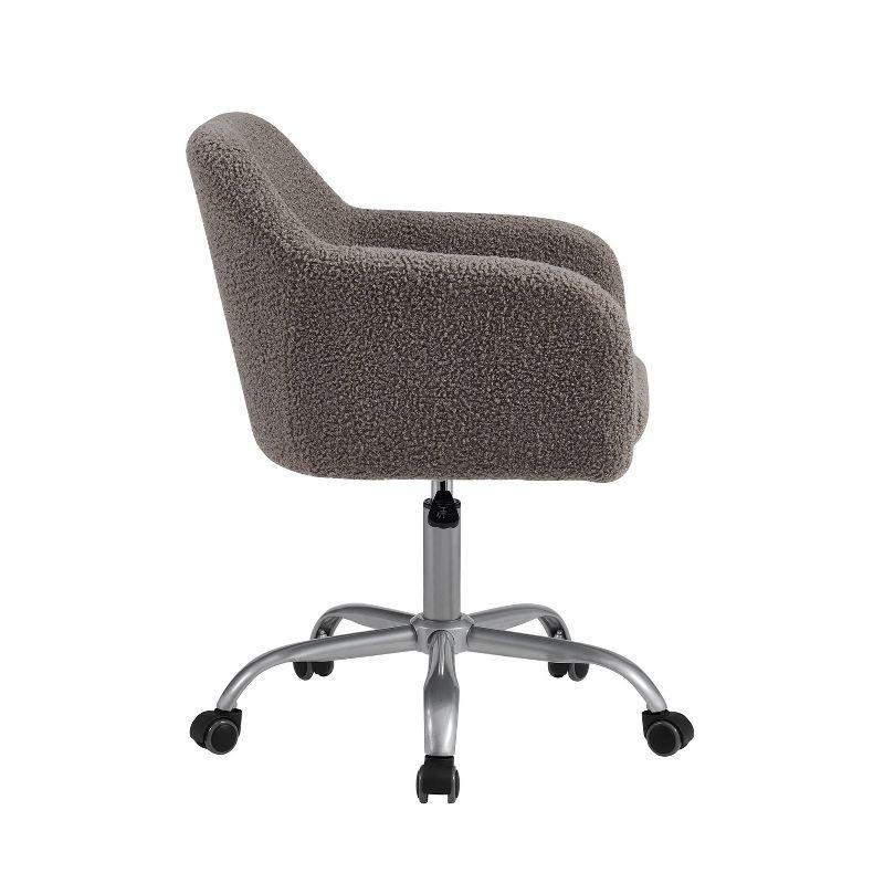 Rylen Modern Swivel Office Desk Chair Gray - Linon: Adjustable, Ergonomic with Chrome-Plated Steel Legs