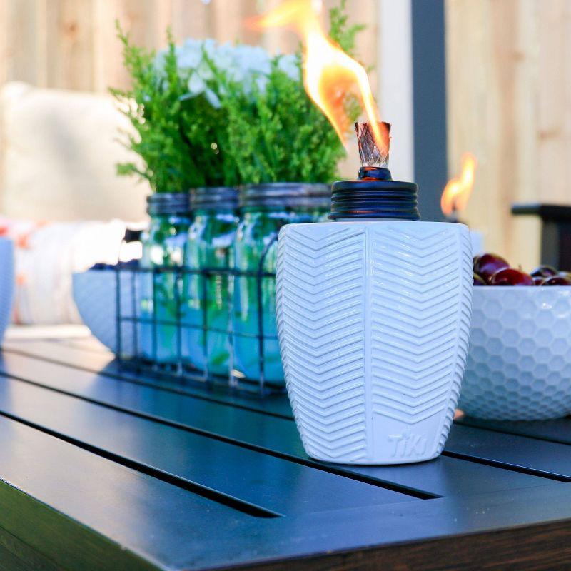 TIKI® Brand 5.75 Inch Table Torch Glass Herringbone (Set of 3)