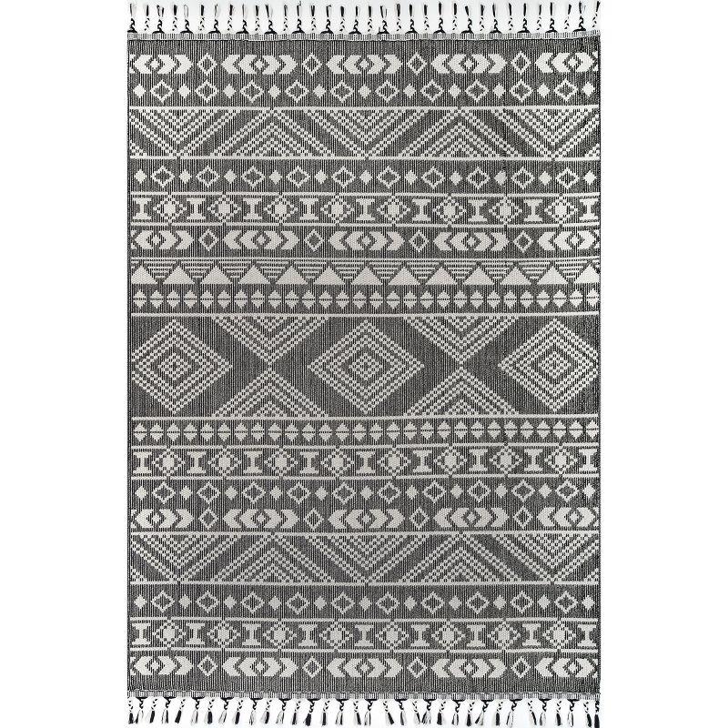 Nuloom Ryan Banded Global Printed Flatweave Indoor Area Rug, 5' x 8', Gray