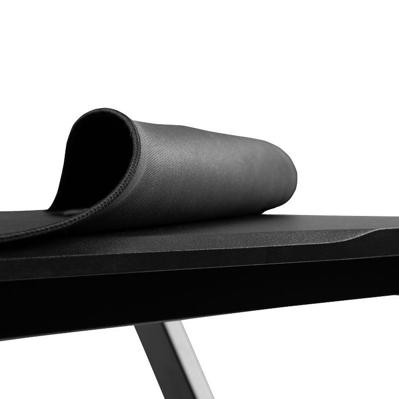 Flash Furniture Gaming Desk and Red Footrest Reclining Gaming Chair Set - Cup Holder/Headphone Hook/Removable Mouse Pad Top/Wire Management