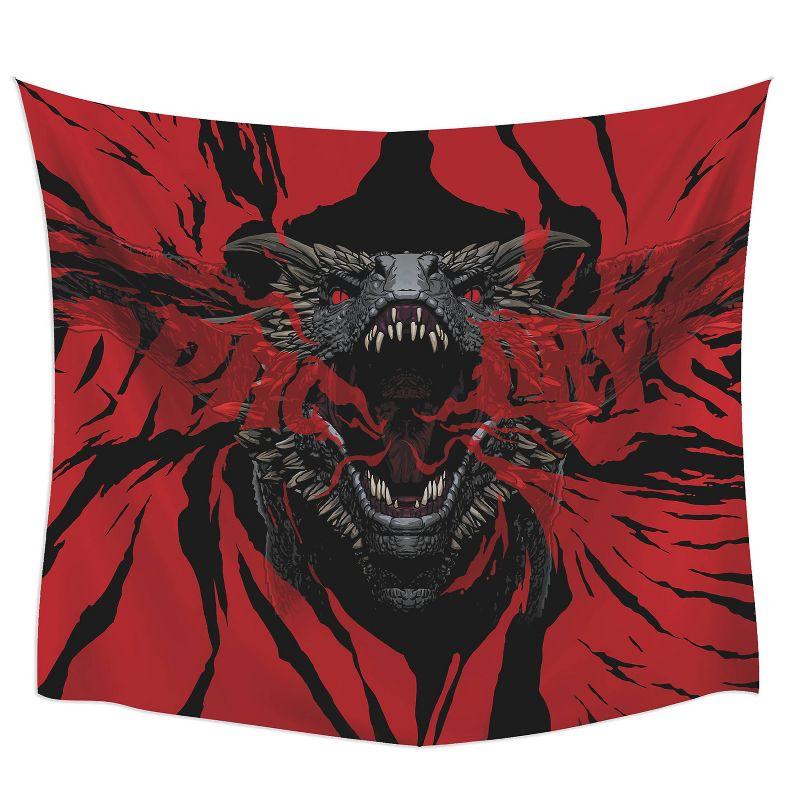 Game of Thrones Dragon Kids' Tapestry Black/Red - RoomMates: Polyester Self-Adhesive Wall Mural, Animal Icon, 60x52