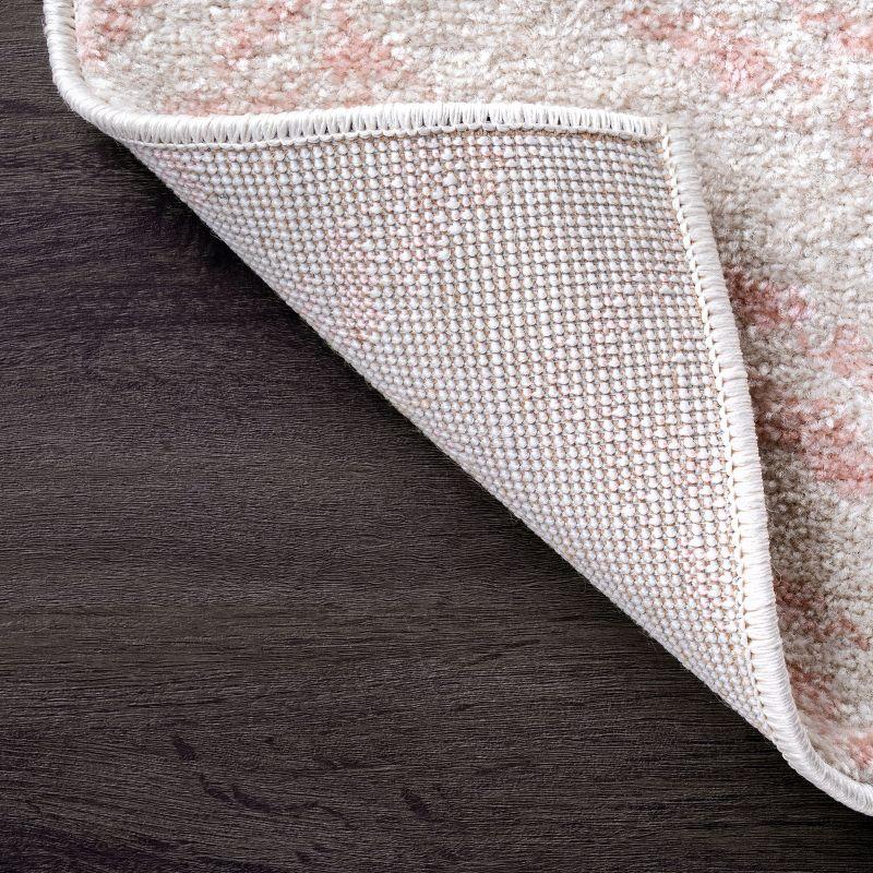 Nuloom Rosanne Geometric 5x7 Indoor Area Rug for Living Room Bedroom Dining Room Kitchen, Pink/Ivory