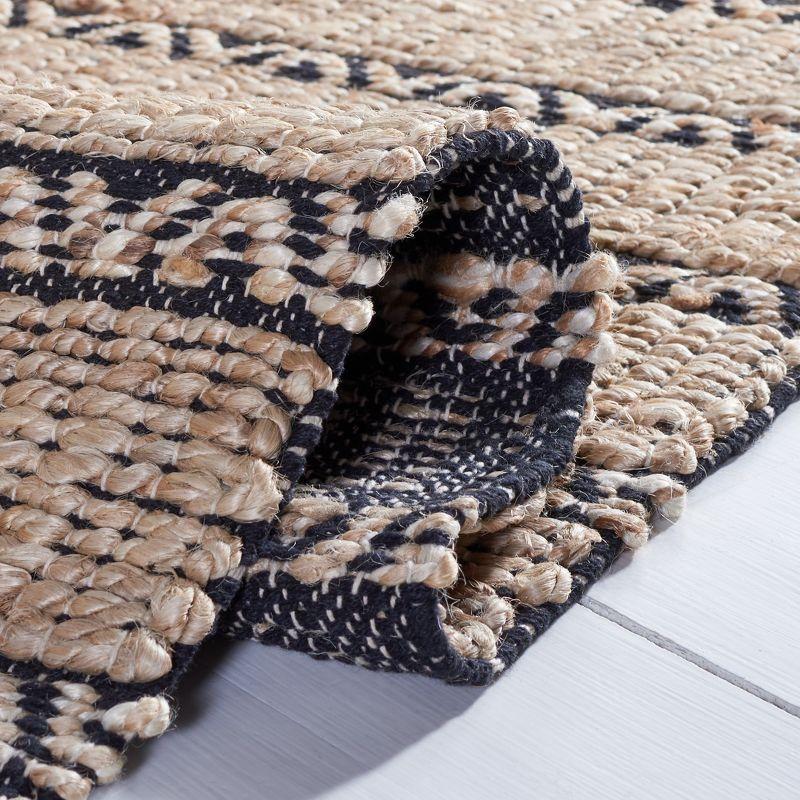 Natural Fiber NFB655 Flat Weave Indoor Area Rug - Black/Natural - 4'x6' - Safavieh