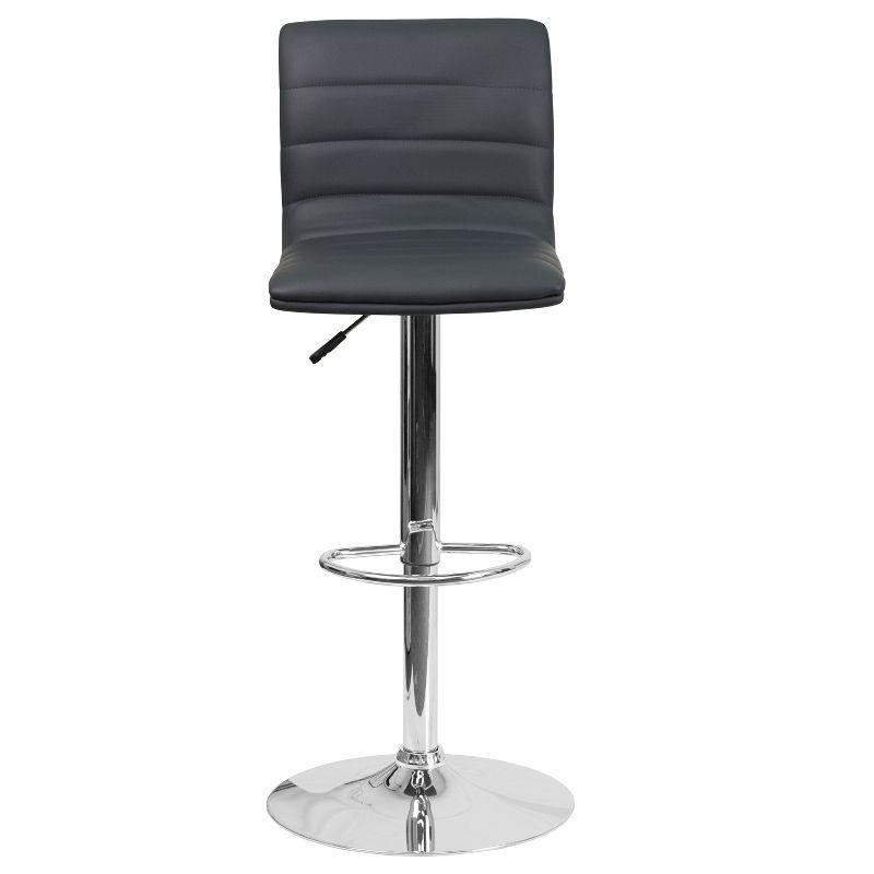 Flash Furniture Modern Vinyl Adjustable Height Barstool with Horizontal Stitch Back