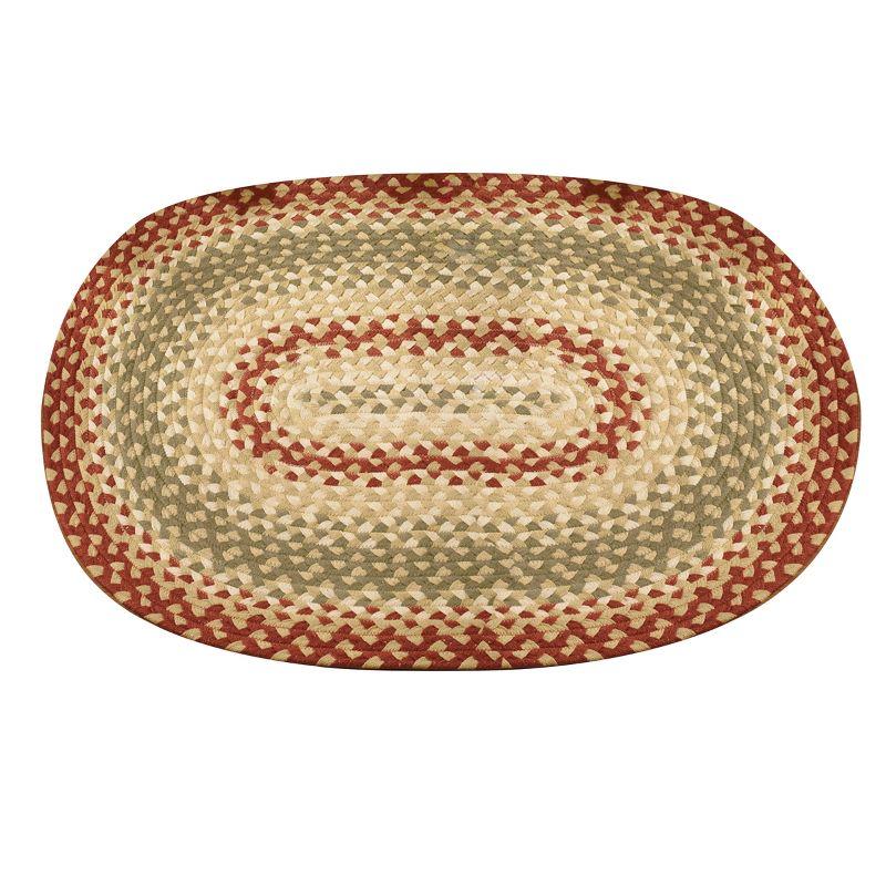 Handcrafted Red Cotton Braided Oval Rug 32'' x 42''